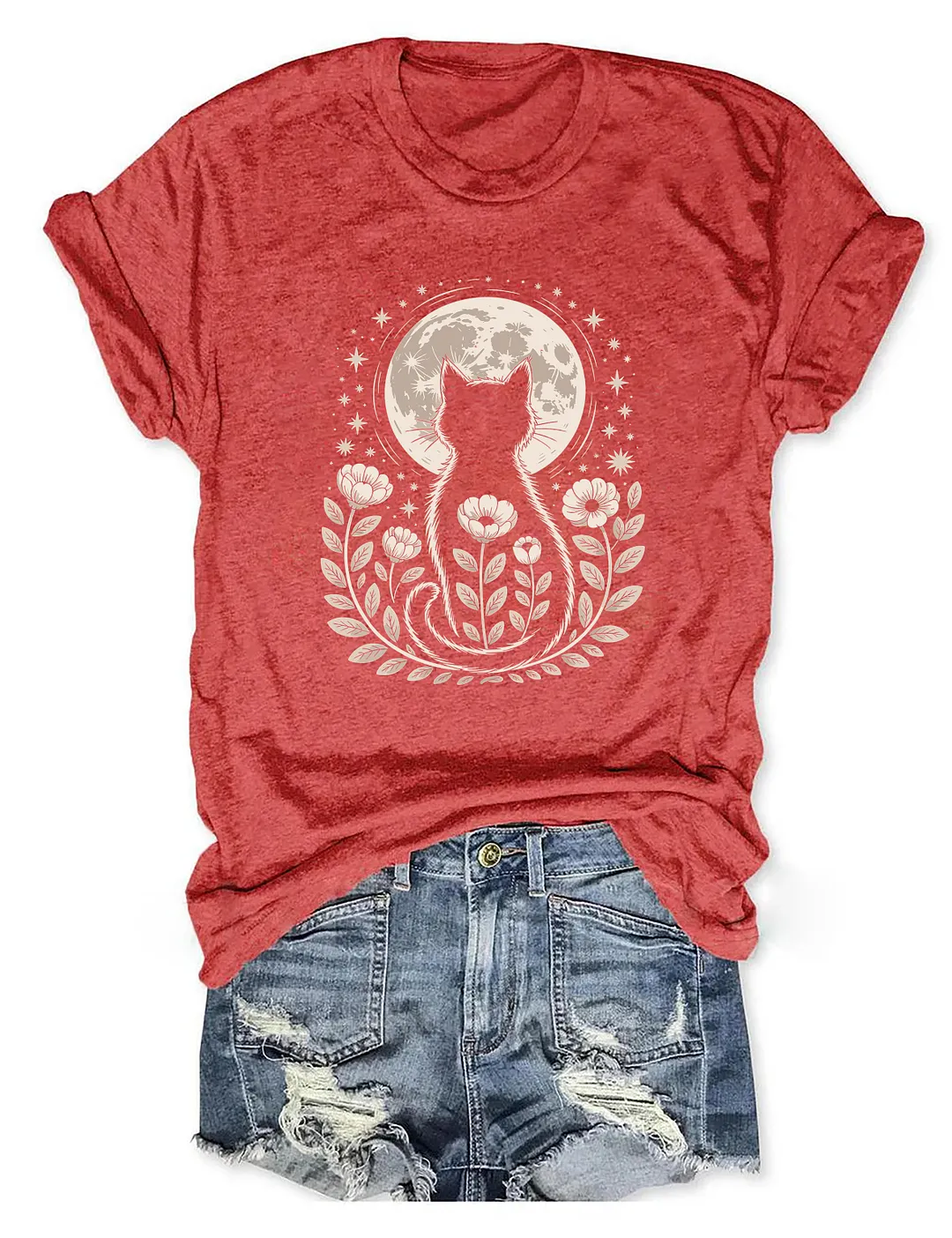 Halloween Mystic Moon Cat T-shirt