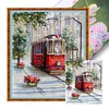 Street Scene In Paris-16CT Stamped Cross Stitch Egyptian Cotton 28*31cm/11.02*12.2in