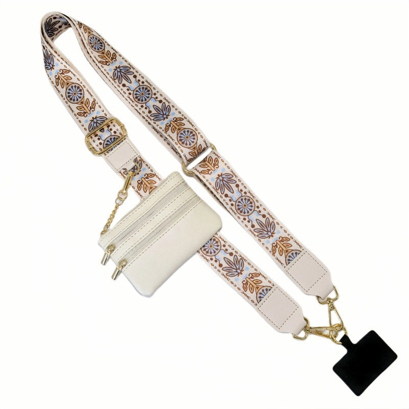 Polyester Solid Color Flower Leopard Bag Strap