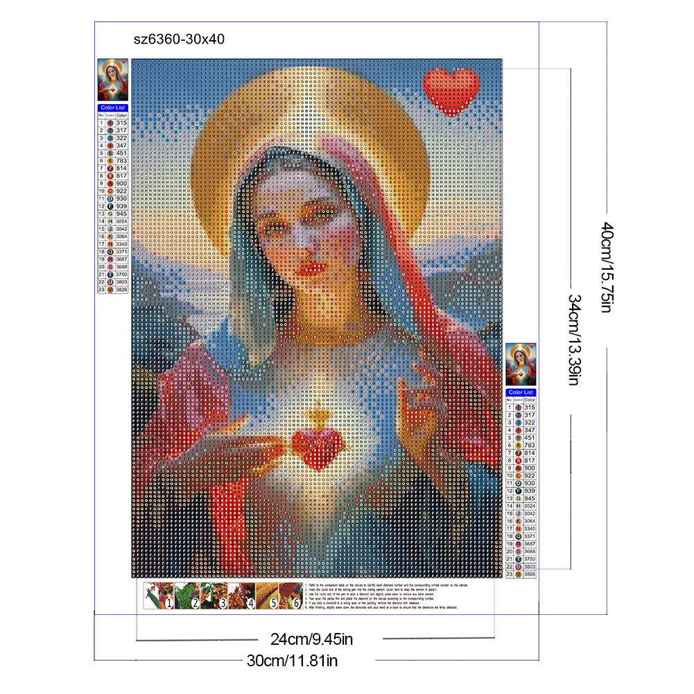 Diamond Painting - Full Round Drill - Our Lady(Canvas|30*40cm)