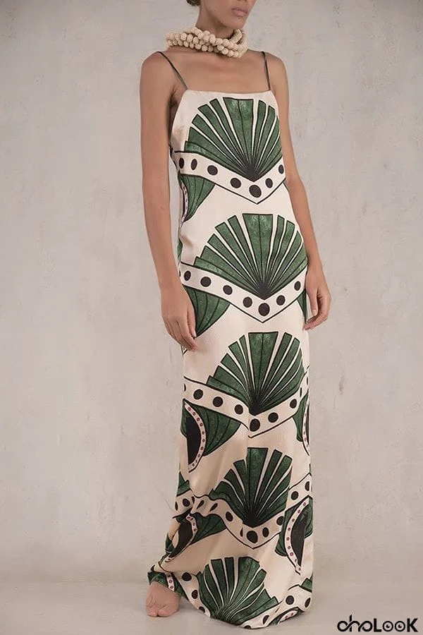 Palm tree fashion print Maxi dress