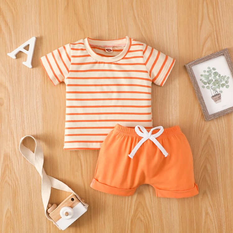 Baby Orange Striped 2 Pieces Set
