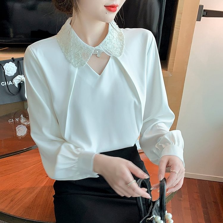 As Picture Long Sleeve Elegant Shirts & Tops