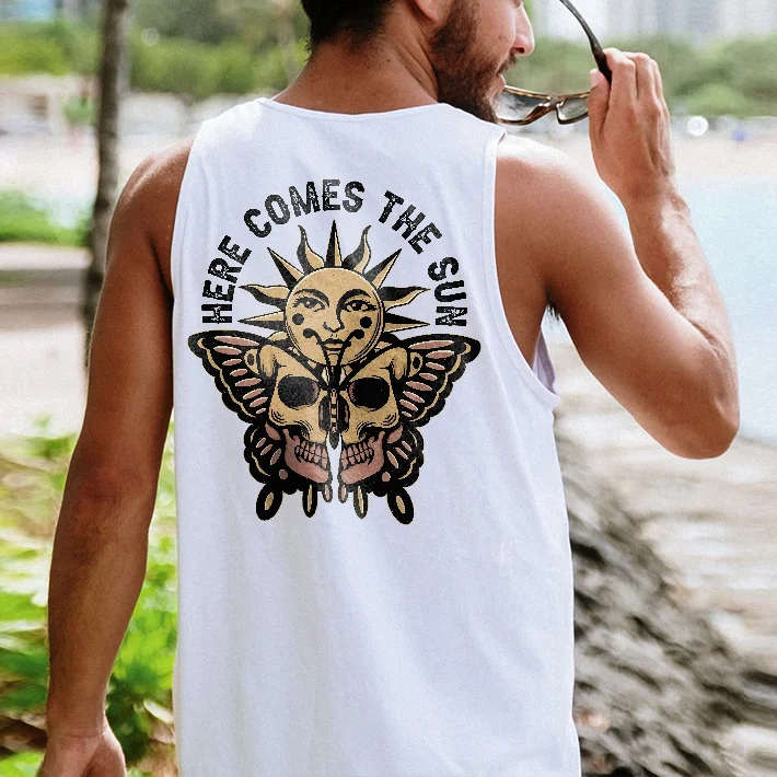 Here Comes The Sun Death Moth Print Men's Vest