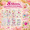  8 Unique Designs DIY Self-Adhesive Gem & Rhinestone Stickers Sparkling Jewel Stickers for Crafts & Decorations