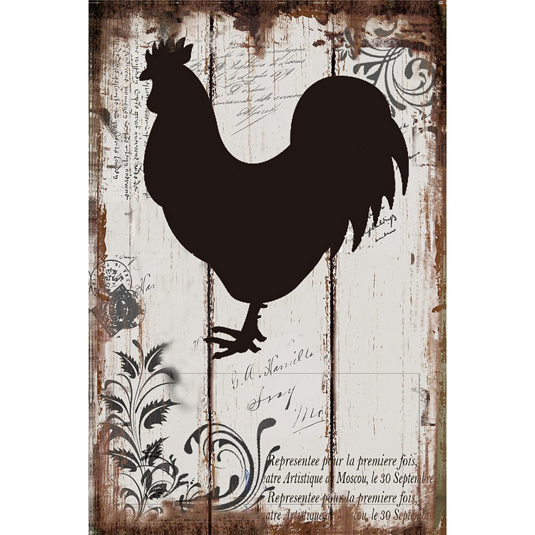 Poulet - enseignes en étain vintage / enseignes en bois - 7.9x11.8in & 11.8x15.7in