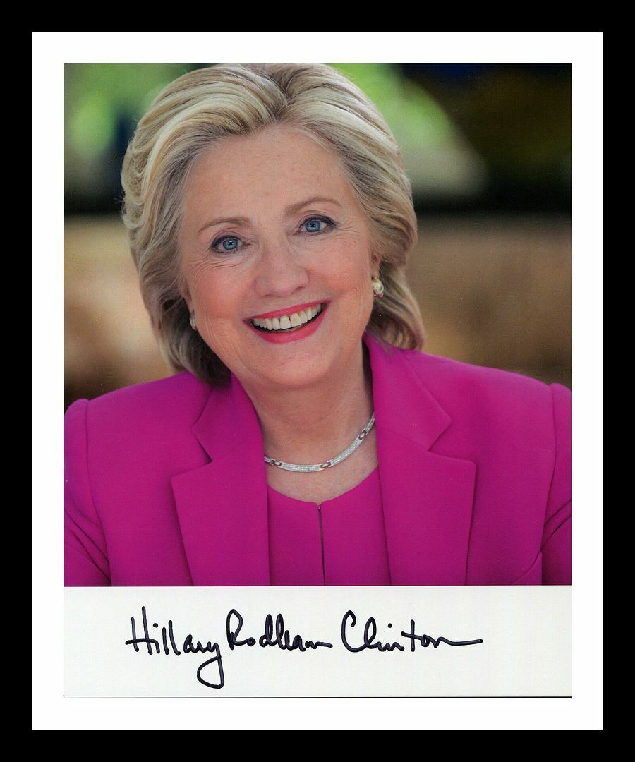 Hillary Clinton Autographed Signed & Framed Photo Poster painting