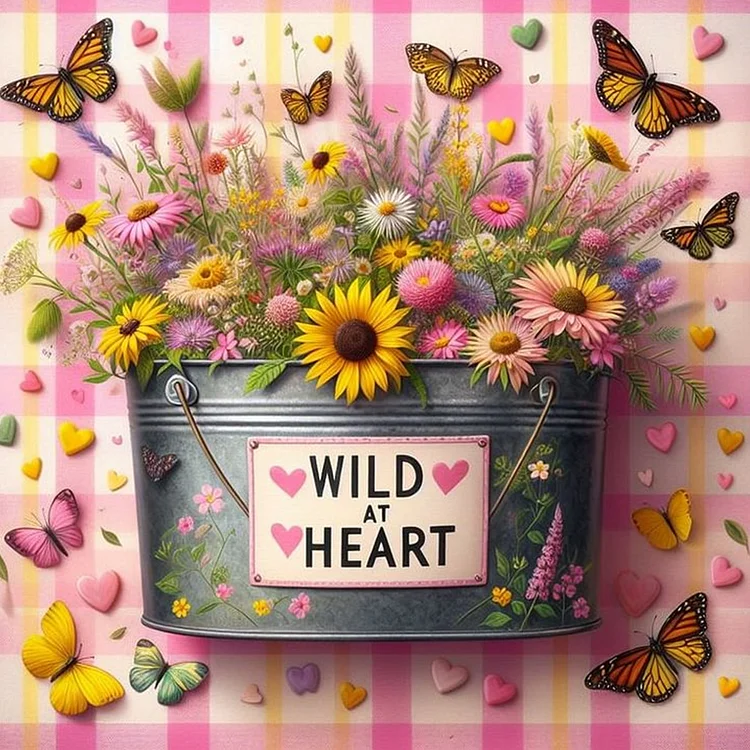 Titan Bucket Bouquet 30*30CM (Canvas) Full Round Drill Diamond Painting gbfke