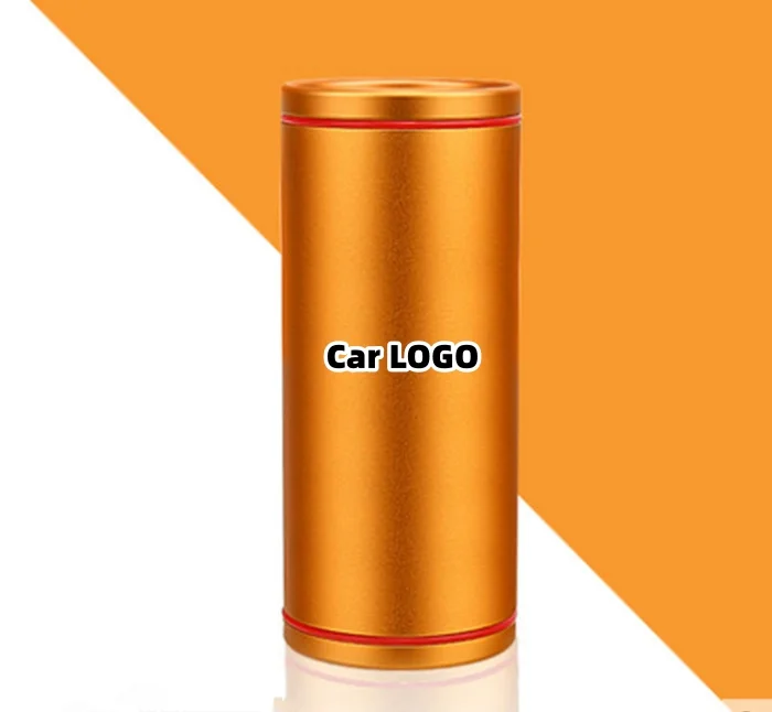 High-end car logo metal cylinder tissue box