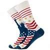 Unisex 250th Anniversary American Flag Color Block Striped Star Mid-Calf Socks by Inlyline