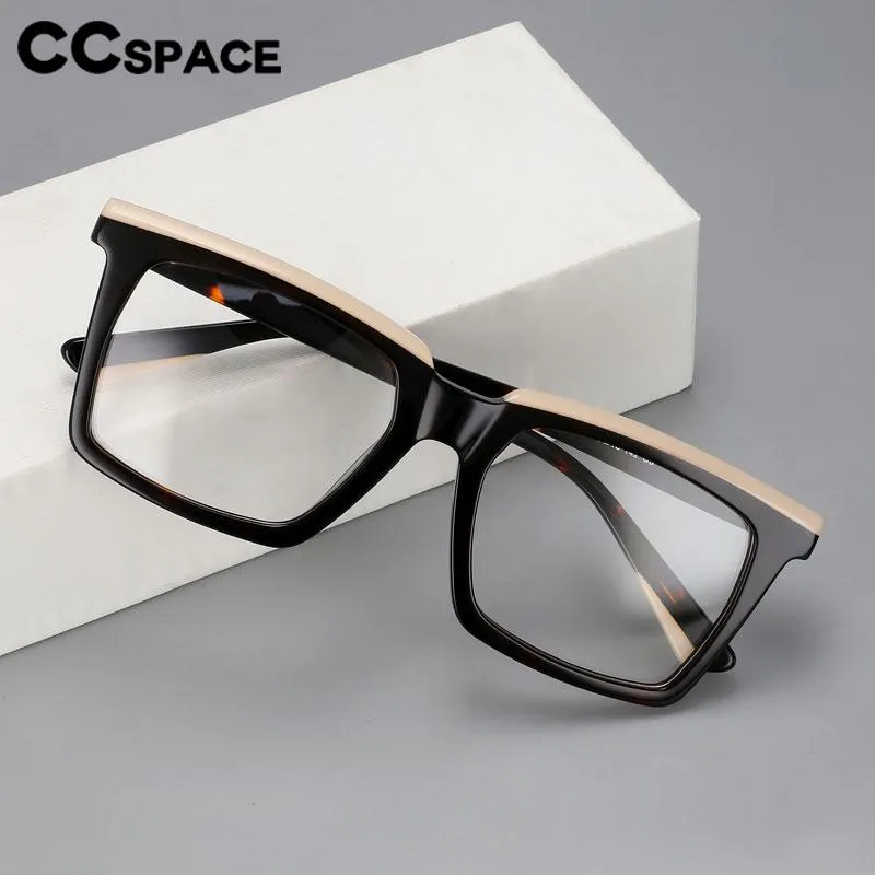 Spring Loaded Spectacle Frames 56551 Women Square Acetate Spectacle Frame with Spring Hinge Female ...