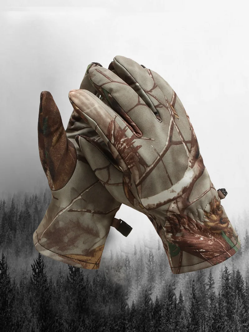 Camouflage Printed Softshell Full Finger Gloves in  mildstyles