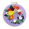 Flower-DIY Embroidery Kit with Pattern Cotton Threads Needles Hoop 30*30cm/11.81*11.81in tapestrymarket