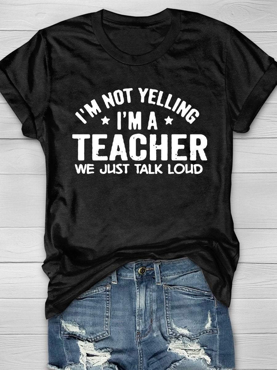 Teacher Life Print Short Sleeve T-shirt
