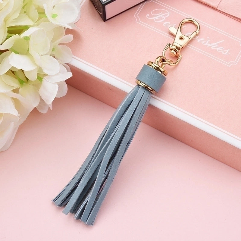 5 Pieces Fashion Tassel Pu Leather Women’S Keychain