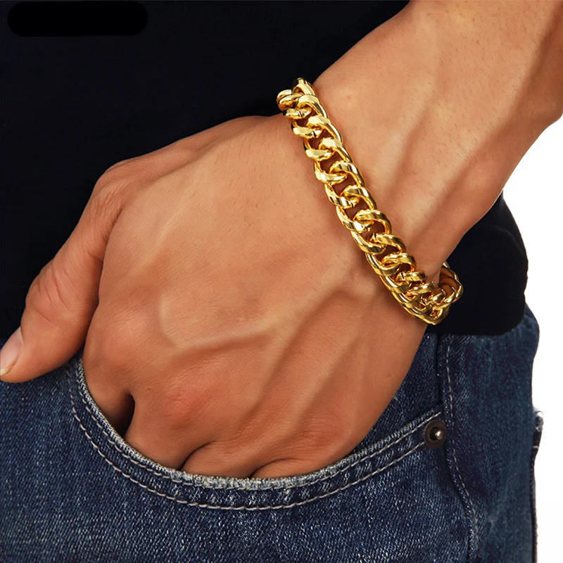 9MM Gold Cuban Link Curb Bracelet-VESSFUL