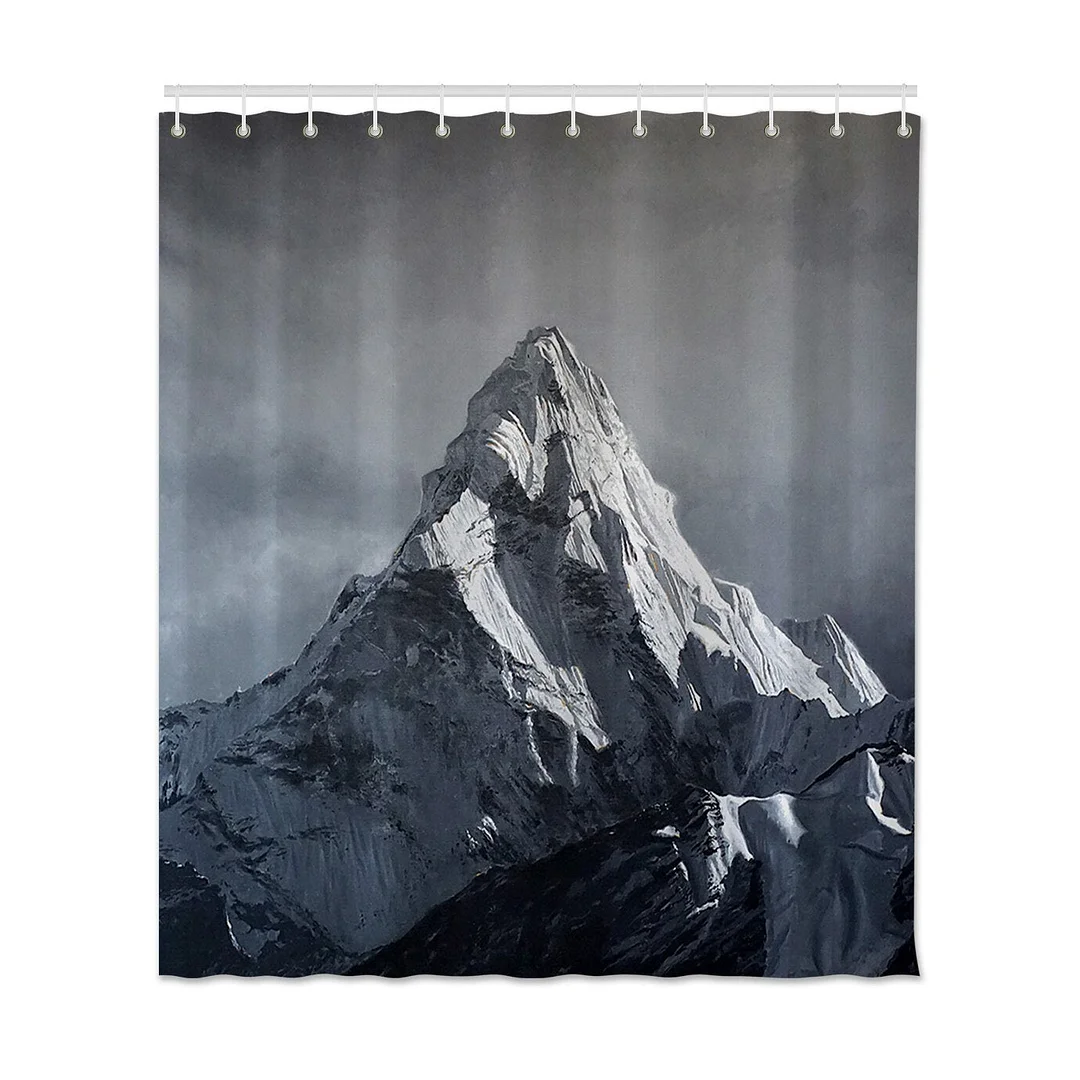 Shower Curtain Printed Mountain Pink Sky Bathroom Polyester Shower Curtain Waterproof Bathroom Shower Curtain With Hooks Decor