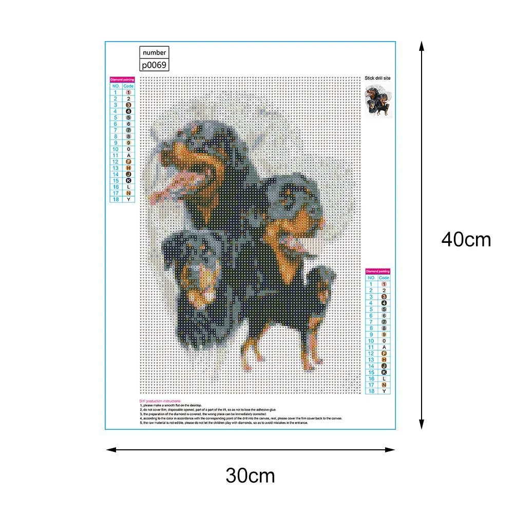 Diamond Painting - Full Round Drill - Dogs(30*40cm)