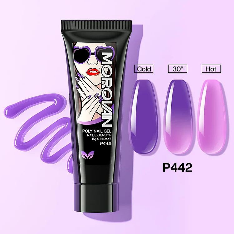 Temperature Color Changing Violet Purple Poly Nail Gel