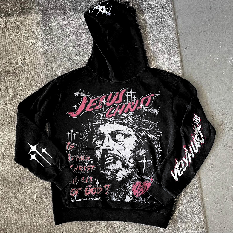 Jesus Christ Letter Graffiti Graphics Hoodie