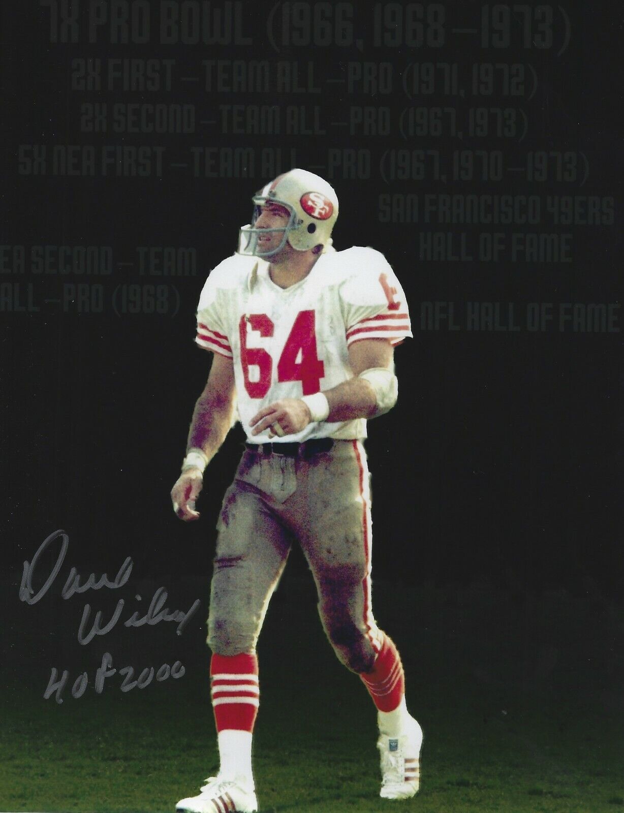 Signed 8x10 DAVE WILCOX San Francisco 48ers Autographed Photo Poster painting - w/ COA