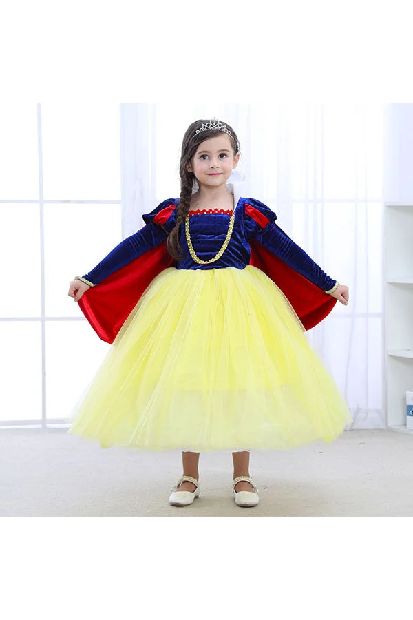Halloween Graceful Little Girl Fairytale Snow White Costume Yellow-elleschic