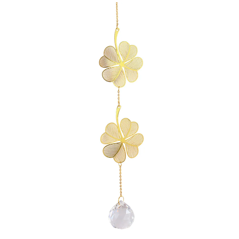 Crystal Windchime Lotus Ginkgo Four Leaf Dream Catchers Windbell Home Decor
