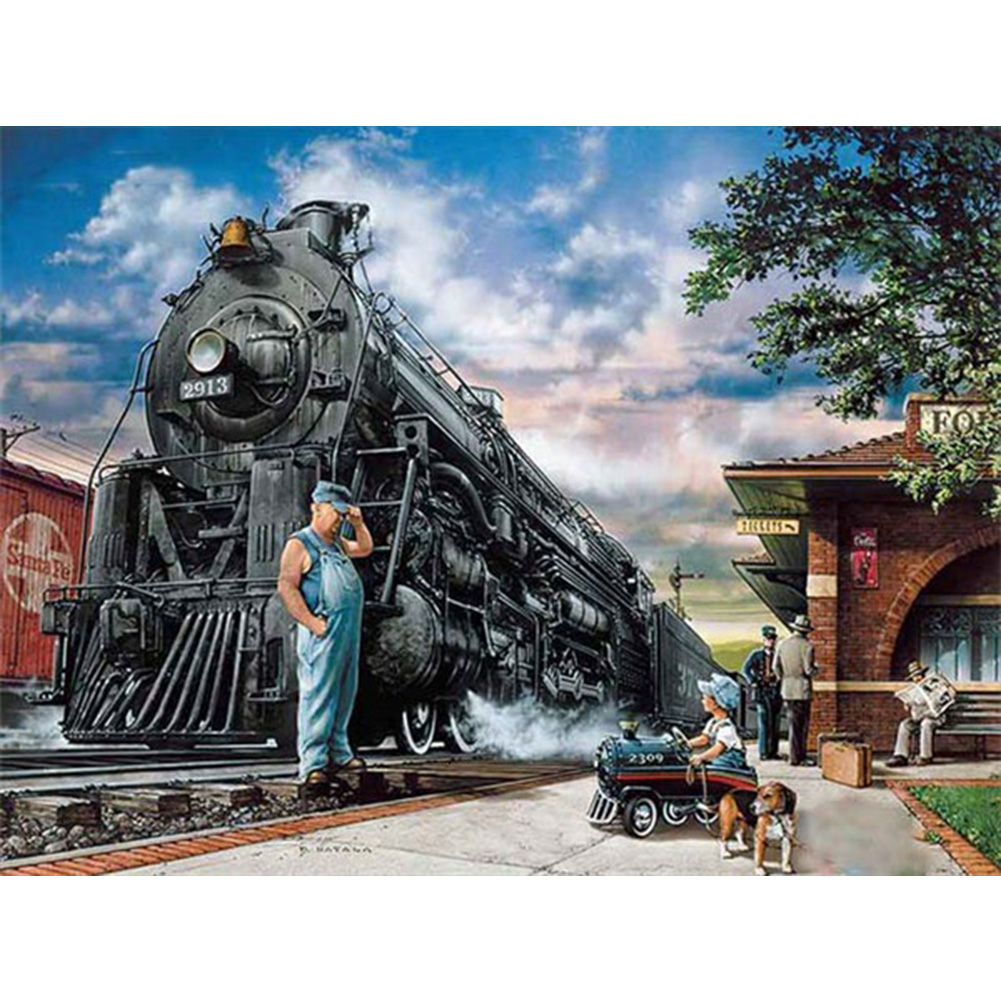 

Black Train - Round Drill Diamond Painting - 40*30CM, 501 Original