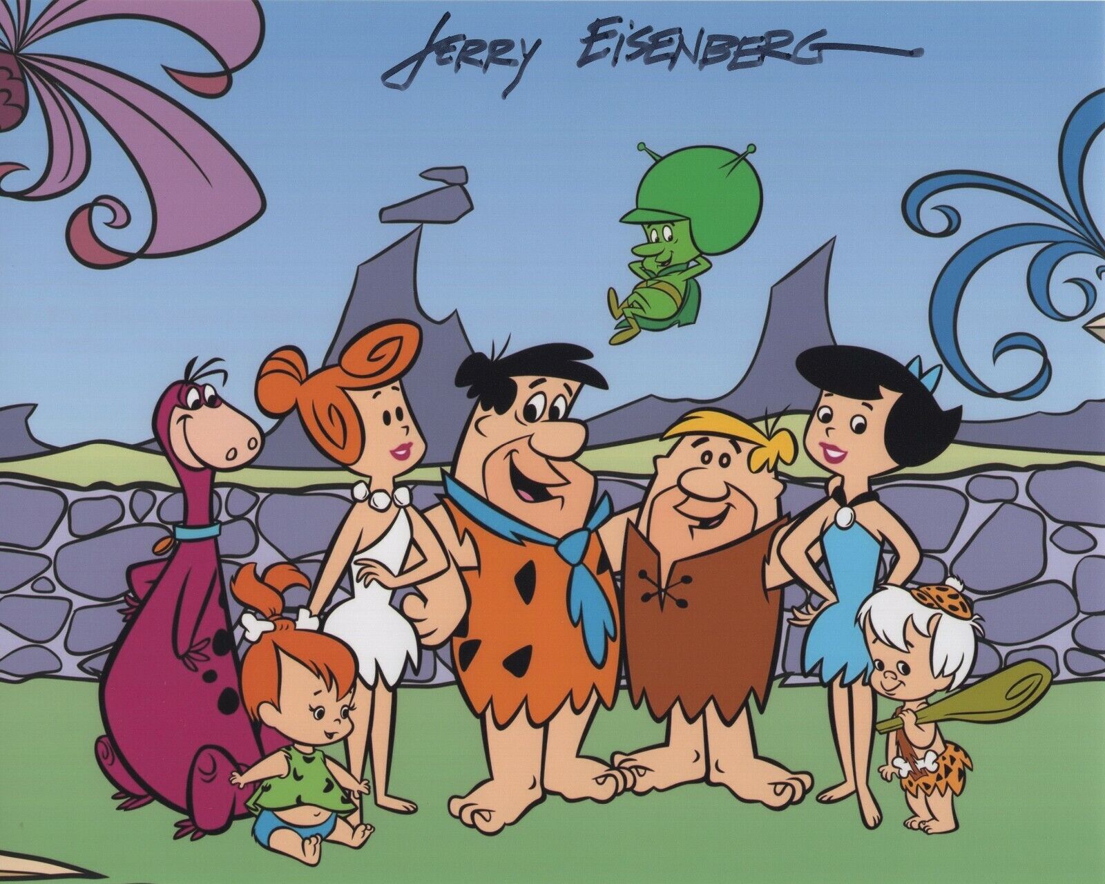 JERRY EISENBERG SIGNED AUTOGRAPH FLINTSTONES CARTOON 8X10 Photo Poster painting