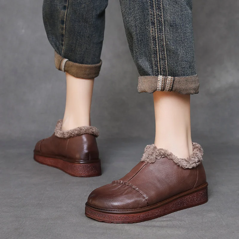 Yyvonne Layer Of Cowhaired Lamb Lamb Wool Cotton Shoes Winter New Comfortable Leisure Warm Snow Boots