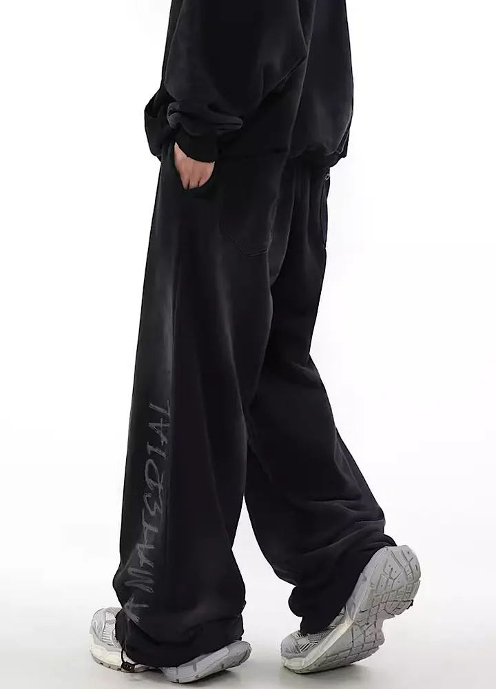 Brownm Hop Graffiti Design Drawstring Sweatpants Unisex