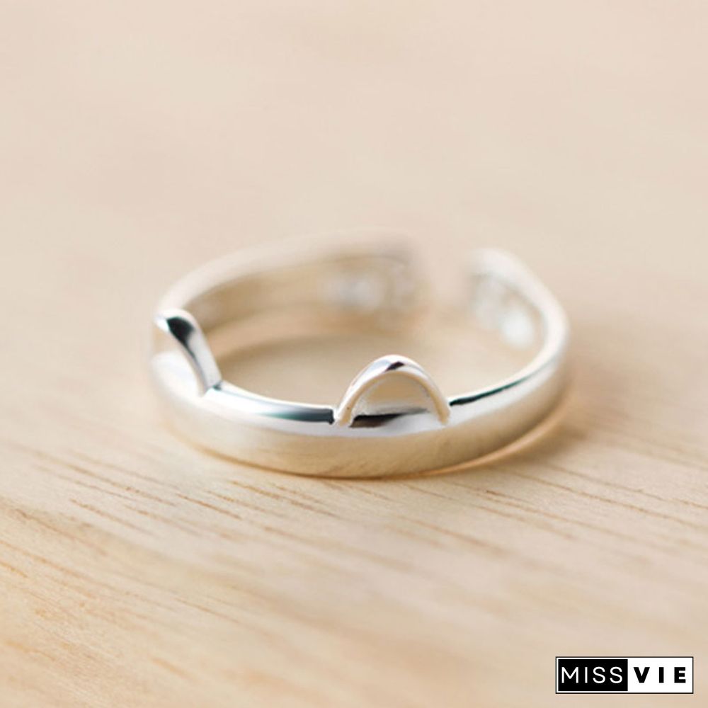 Cat Ear 925 Sterling Silver Ring