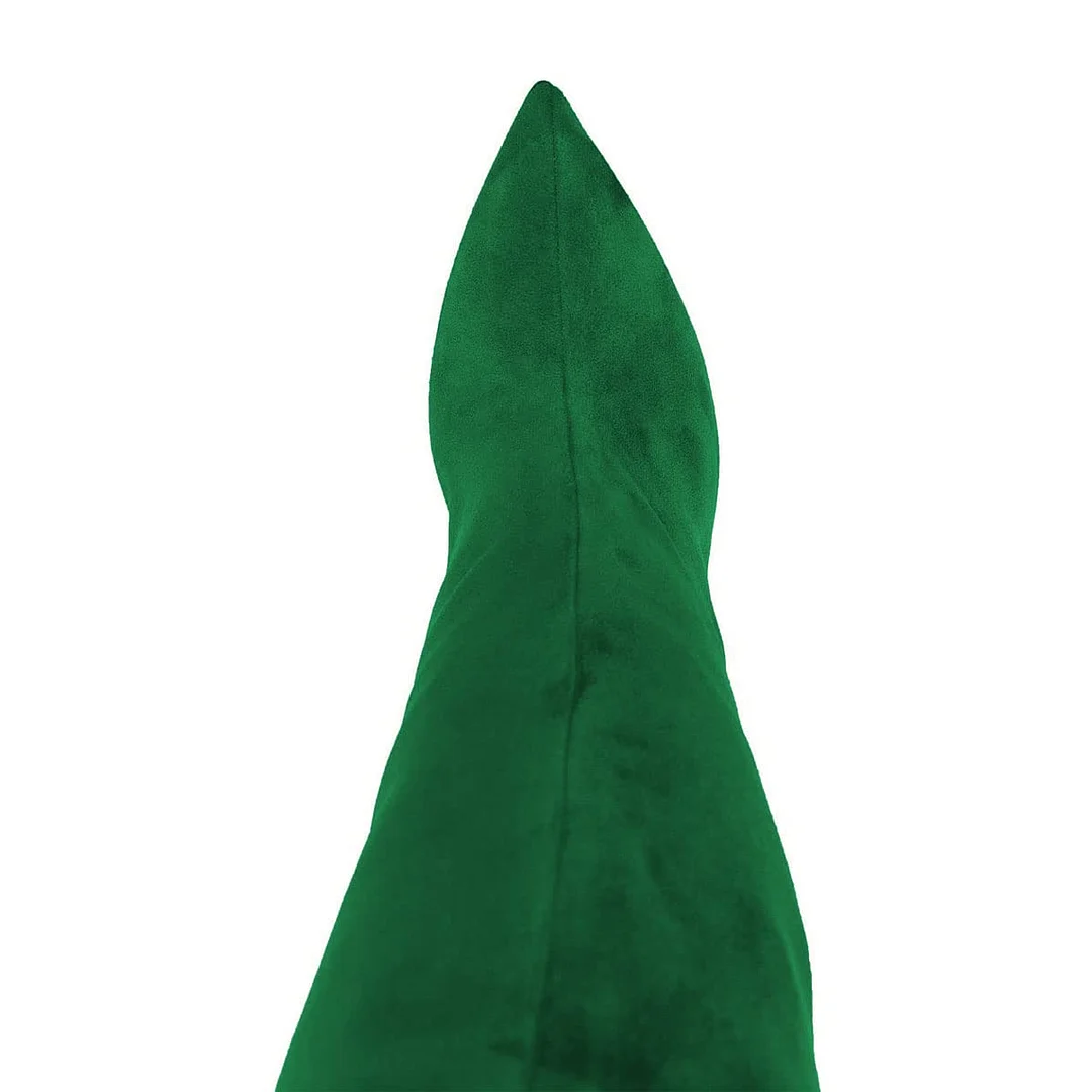 Green Pointed Toe Pull-On Over The Knee Boots with Flared Heels