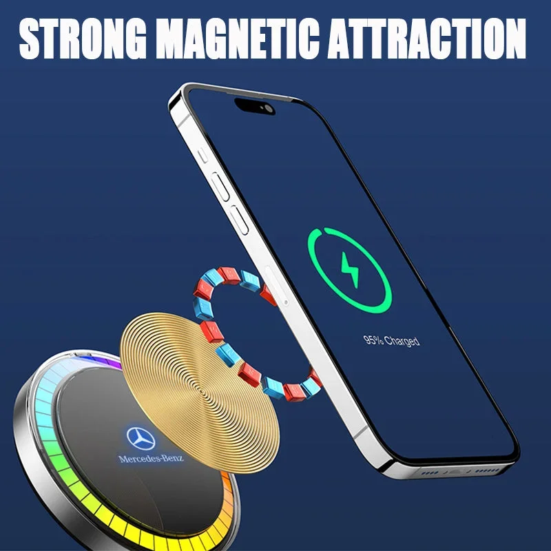 Colorful Magnetic 15W Wireless Fast Charging Car Phone Holder