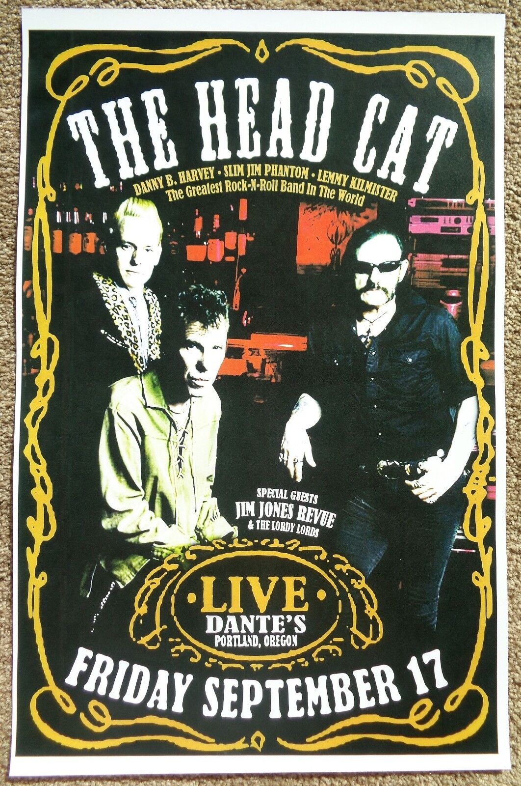 THE HEAD CAT LEMMY Motorhead 2010 Gig POSTER Portland Oregon Concert