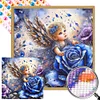 (45*45cm)Angel Blue Rose - Round Partial AB Drill Diamond Painting