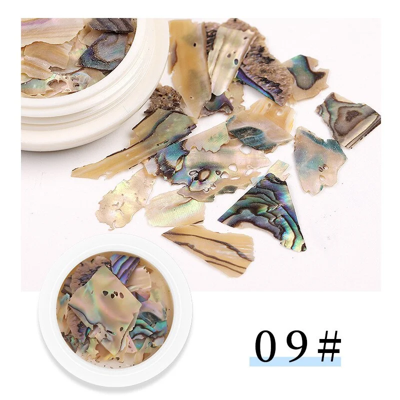 1box Black Color Nail Gems Fashion Shell Nail Stone Irregular Abalone Sequined Nail Decoration DIY Japanese Nail Art Design