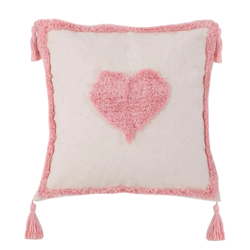 1pcs 45*45cm Heart Tufted Tassel Decorative Throw Pillowcase
