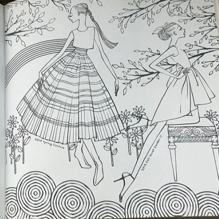 Fashion Coloring Book 24 Pages DIY Anti-Stress Drawing Book for Kids Adult  (6)