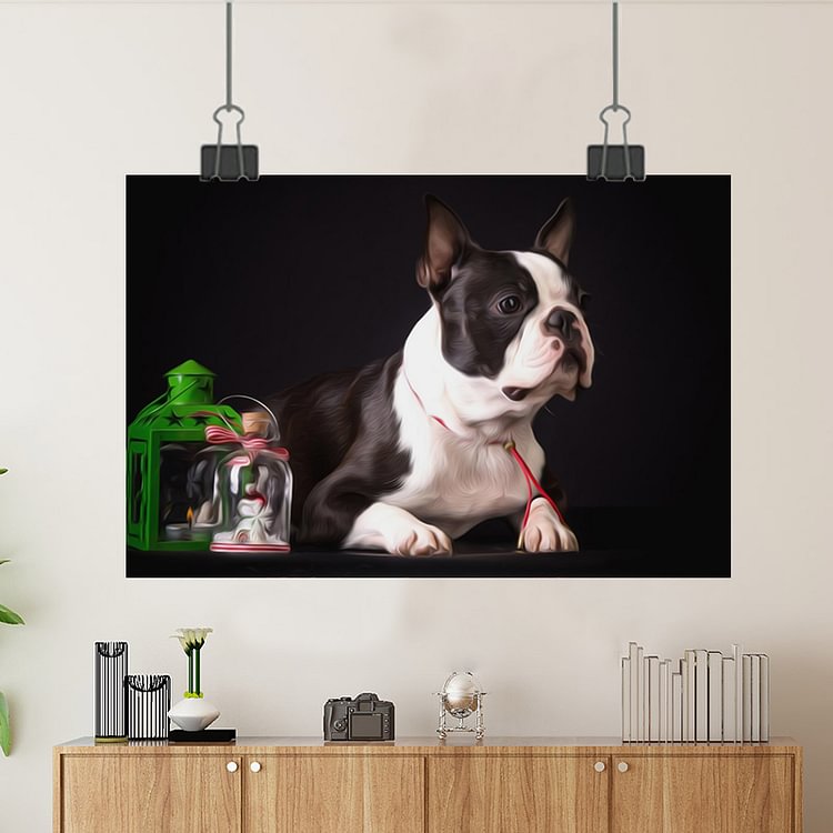 Portrait pet hand-painted oil painting painted cat and dog custom poster/canvas/scroll/magnetic
