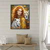 (40*50cm)Girl Lion - Full Round Drill Diamond Painting