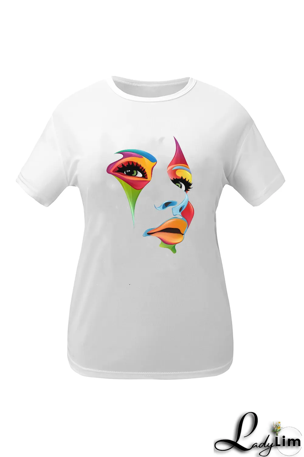 Black Fashion Street Print Patchwork O Neck T-Shirts