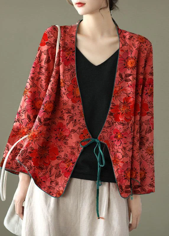 Women Floral pattern Embroidered Long sleeve Linen Shirt