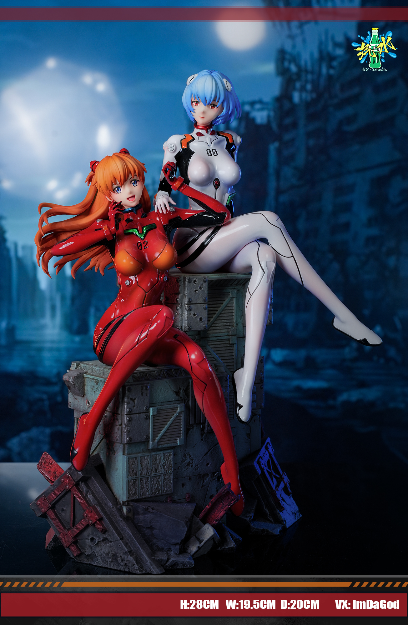 SD Studio -(EVA) Neon Genesis EVAngelion - Asuka & Ayanami Rei 1/6 Statue(GK)-