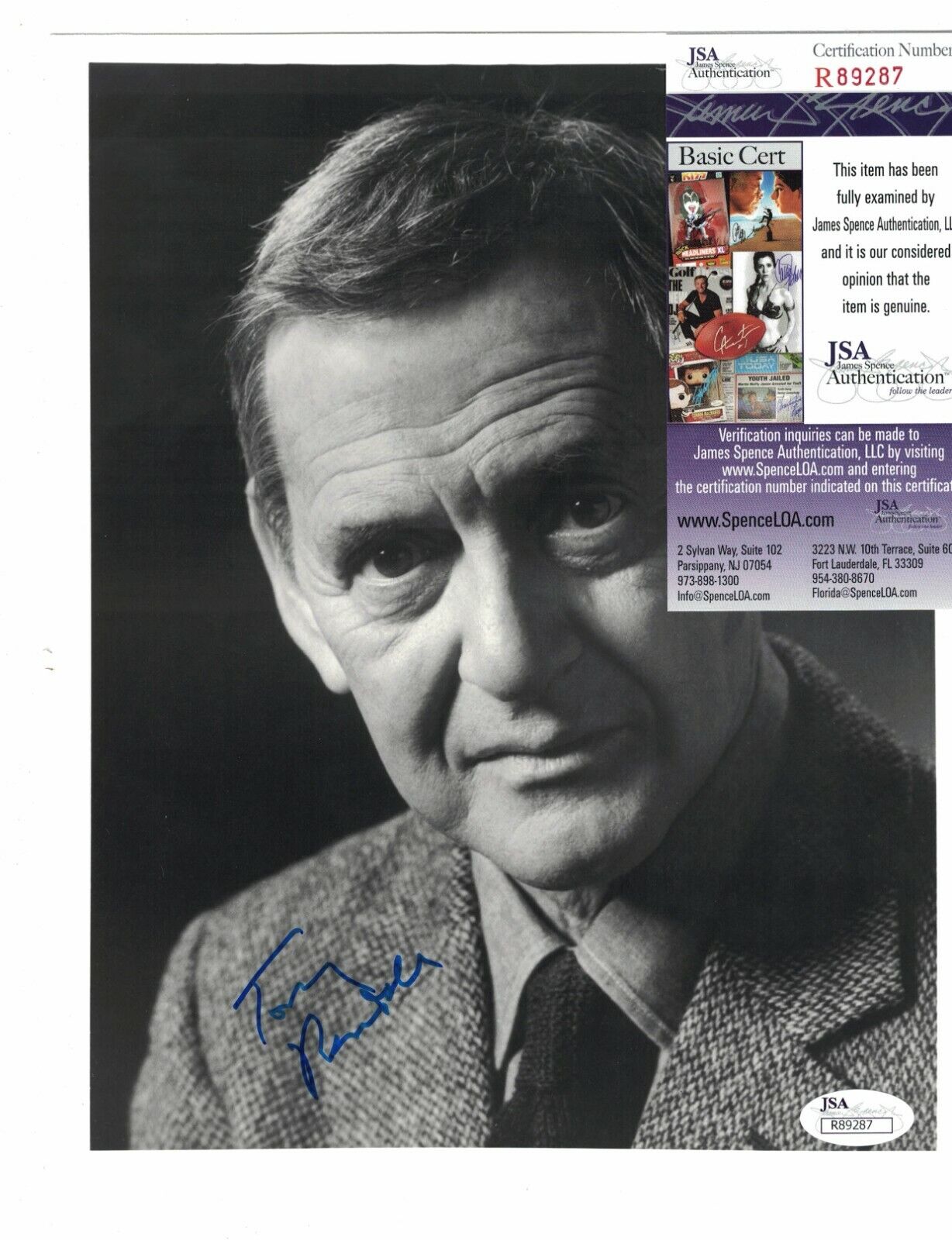 Tony Randall Felix Unger The Odd Couple Signed 8x10 JSA Certified