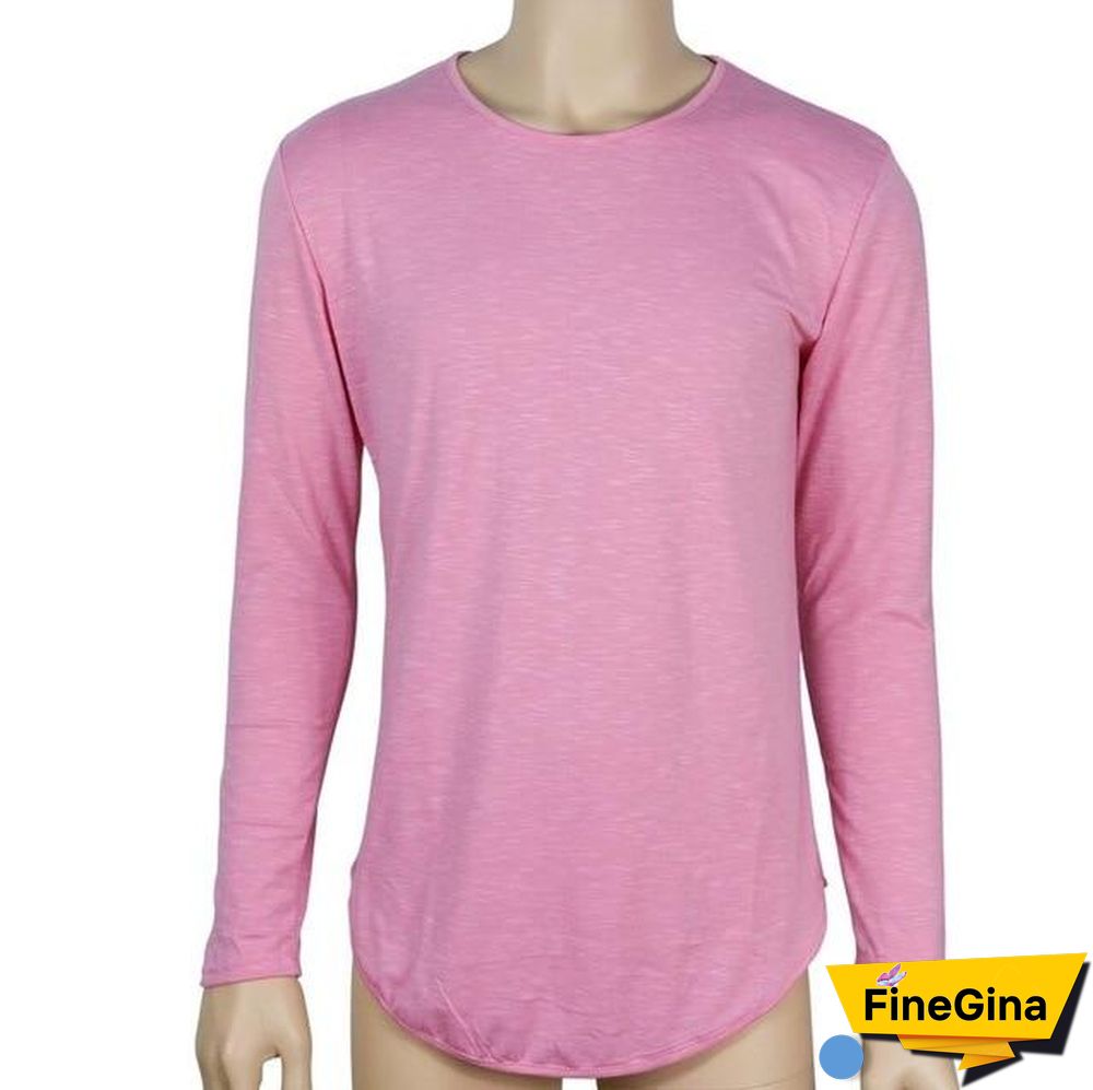 Plus Size Fashion Casual Slim Elastic Soft Solid Long Sleeve Men T Shirts Male Fit Tops Tee