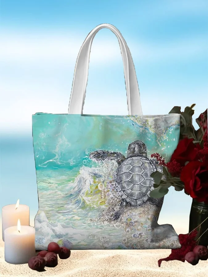 🔥Buy 3 Get 10% Off🔥Hawaiian Turtle Design Foldable Travel Canvas Shoulder Bag