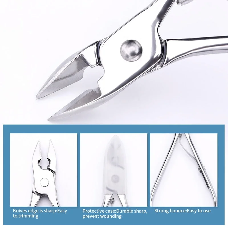 Nail Cuticle Nail Nipper Clipper Stainless Steel Dead Skin Remover Tweezer Trimming Clipper Pedicure  Push Manicures Nail Tools-Nail Inspo