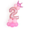 10PCS Blue Pink Party 0 - 9 Numbers Aluminum Film Latex Balloons Birthday Anniversary Decors