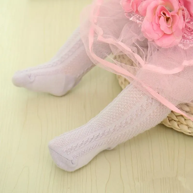 YWHUANSEN 0-6 Yrs Spring Summer Autumn Cute Baby Girls Mesh Cable Knit Tights Cotton Breathable Pantyhose For Toddler Girls Sale